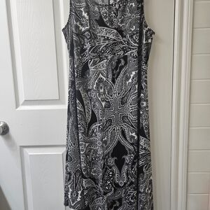 ONE WORLD Black and White Asymmetrical Dress